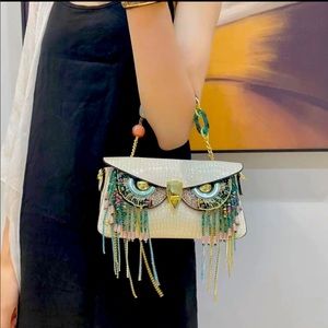 Owl Leather Small Handbag